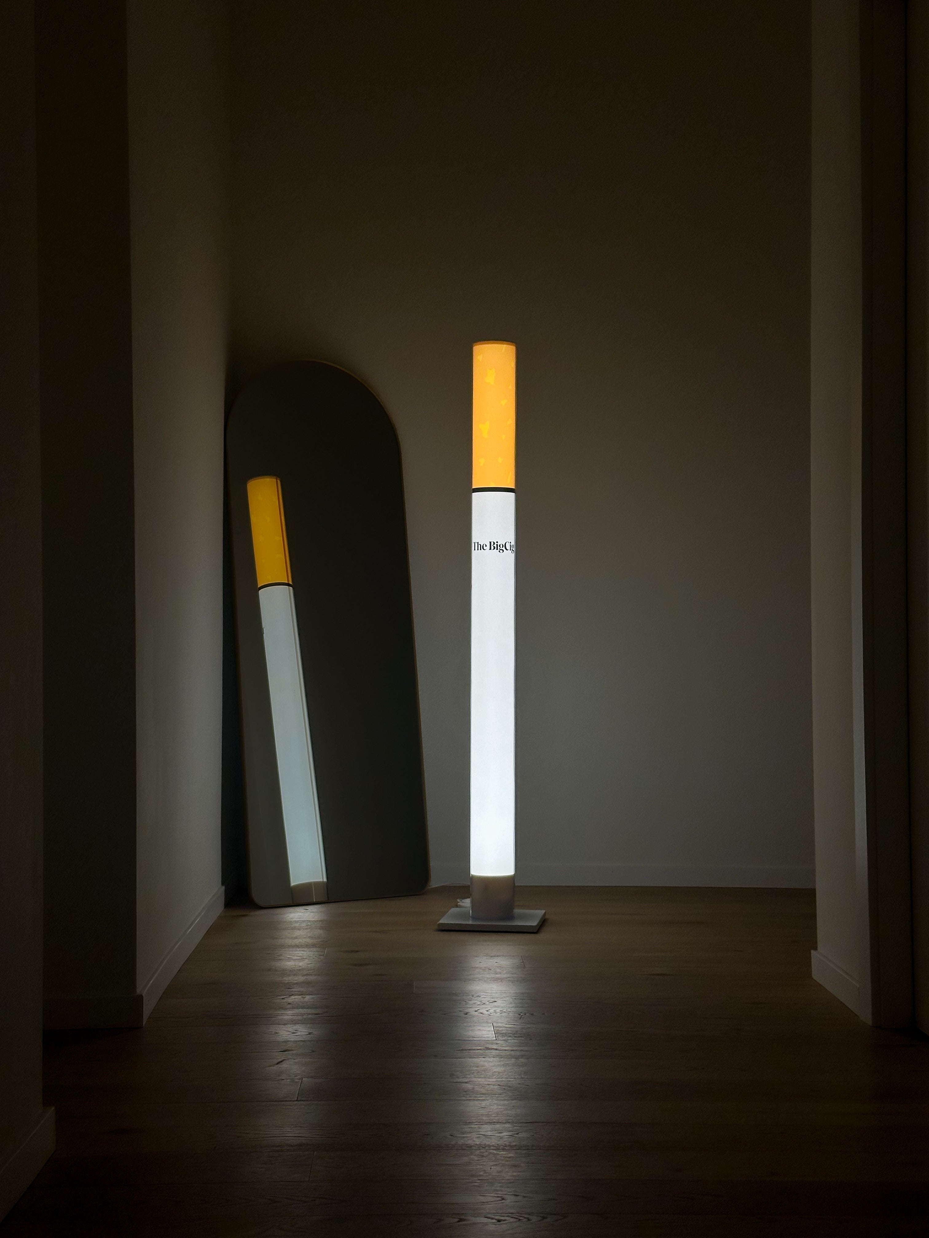 The BigCig next to a mirror