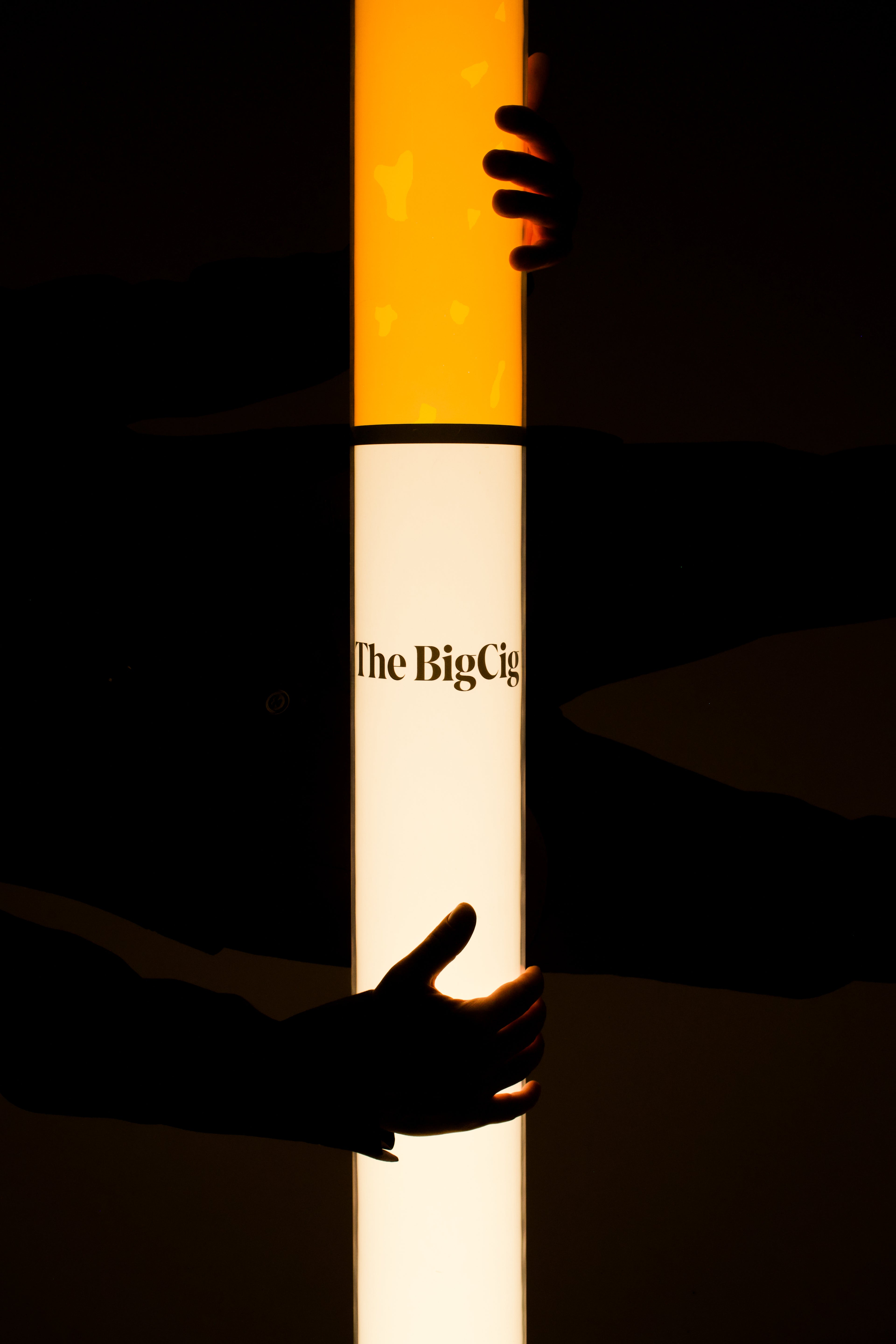 The BigCig holded by hands vertically